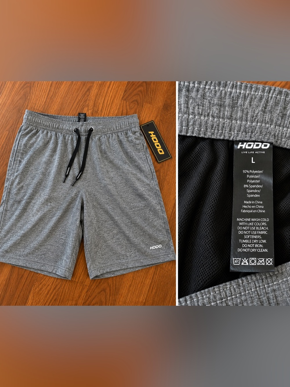 Men's Heather Gray Athletic Shorts with Built-In Liner